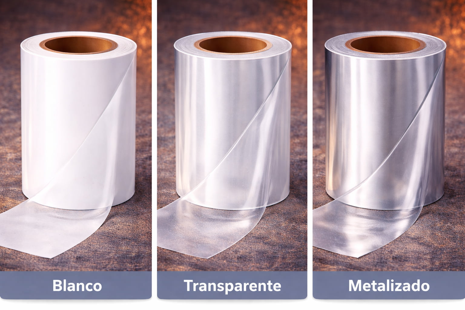 Etiquetas en material Bopp blanco, transparente y metalizado