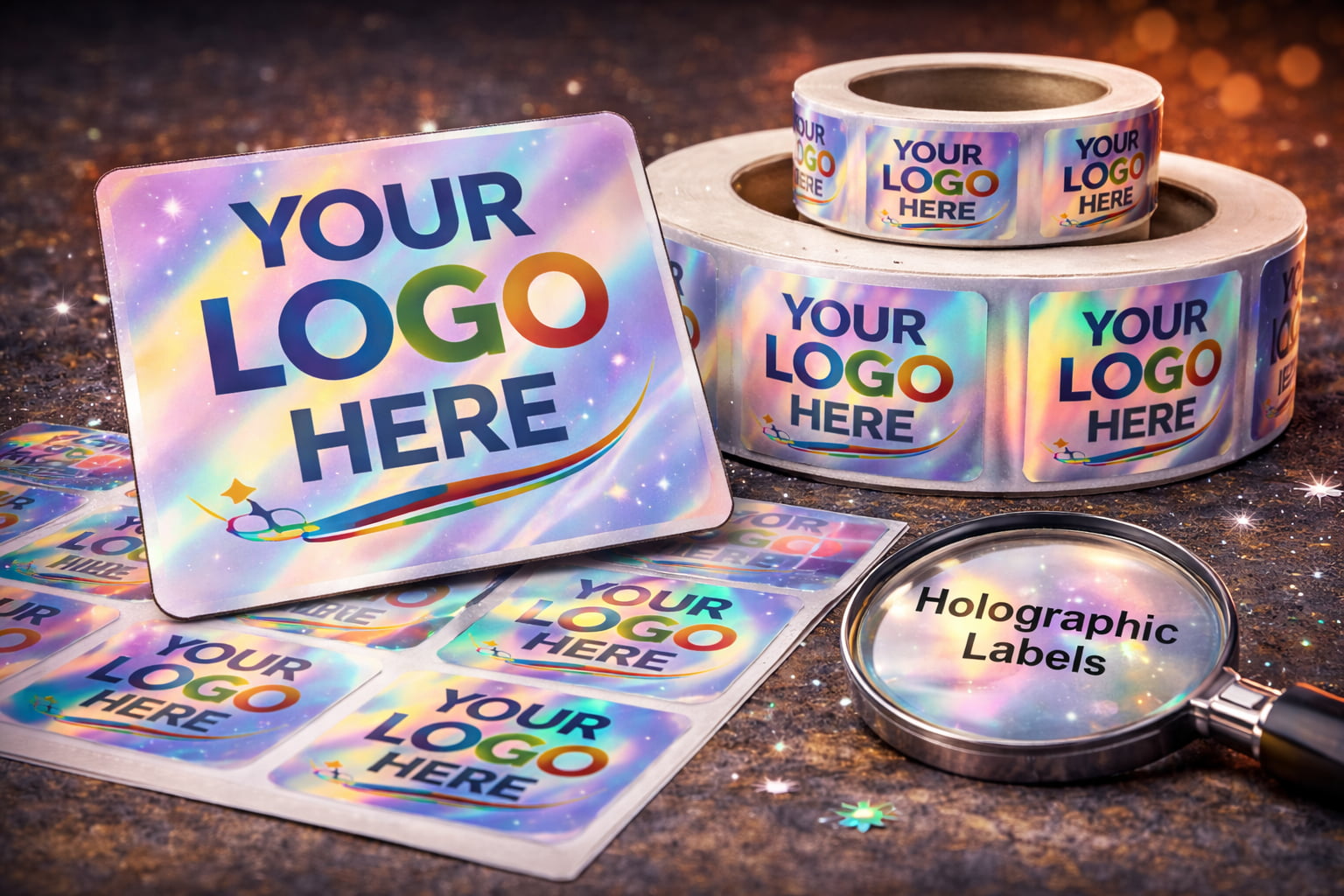 Etiquetas holográficas personalizadas 3D